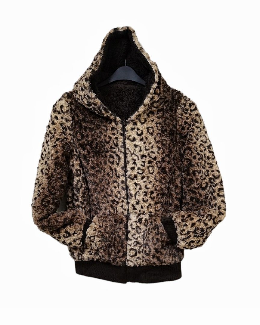 Cheetah zip up jacket shop