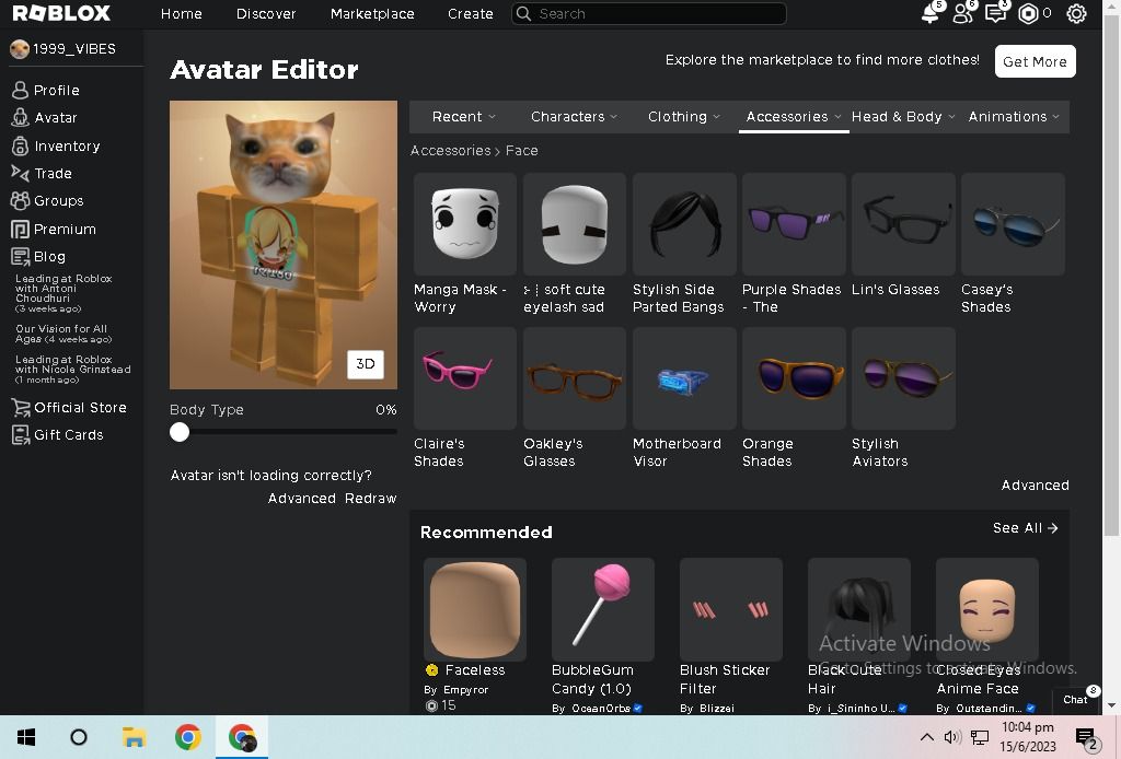 Roblox account (girl, with 5 animation,3 bundle and mm2 gamepass