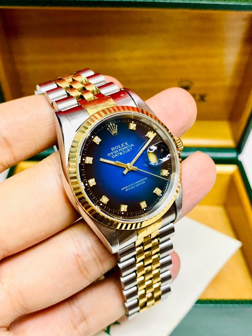 Rolex 16233 sale blue diamond dial