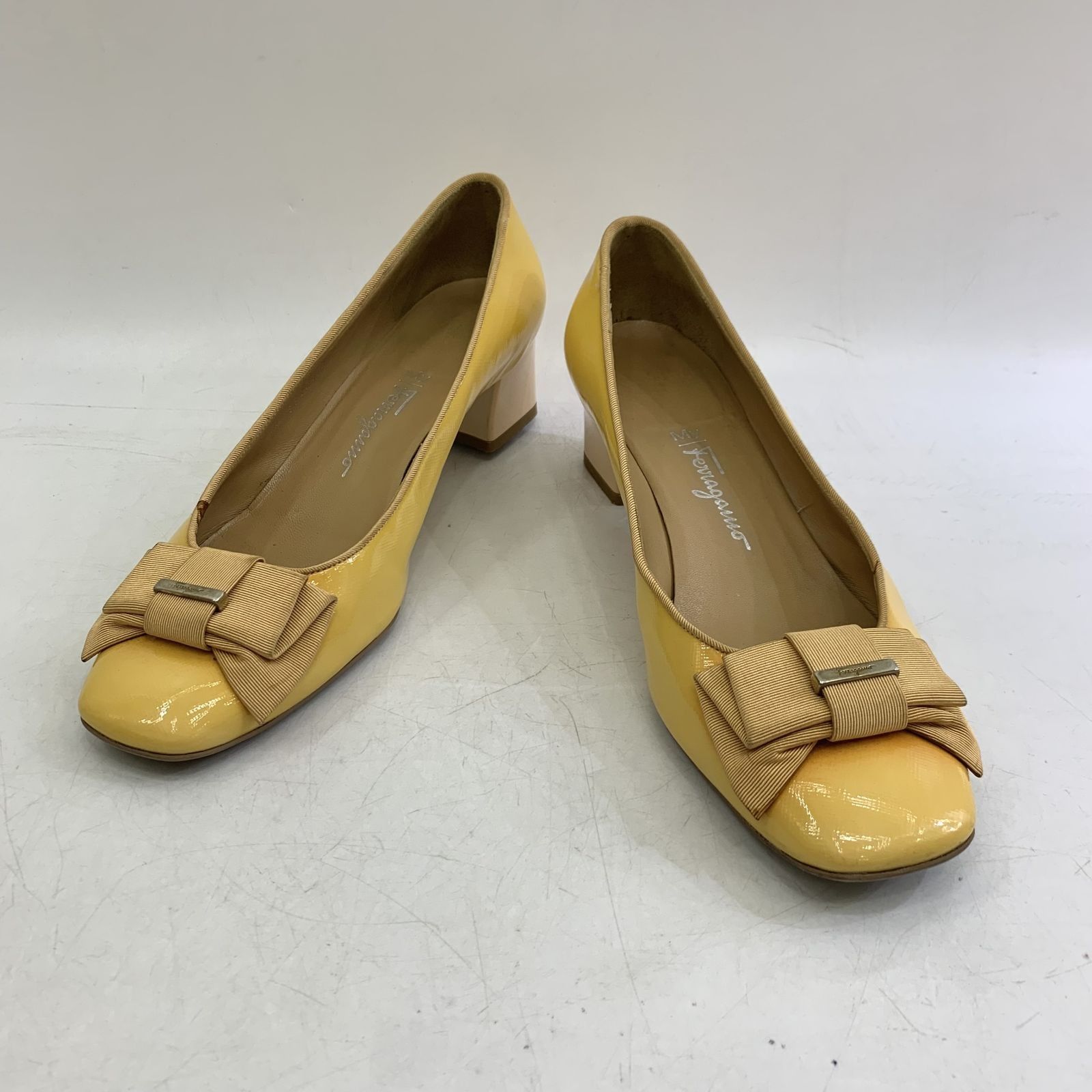 Yellow ferragamo shoes clearance