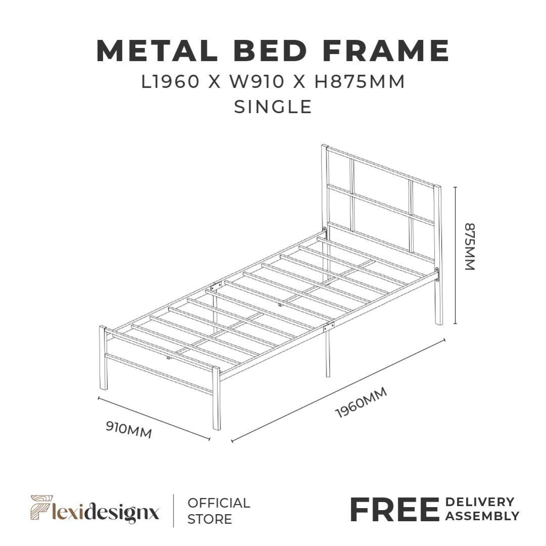 Single / Queen metal bed Frame, Furniture & Home Living, Furniture, Bed