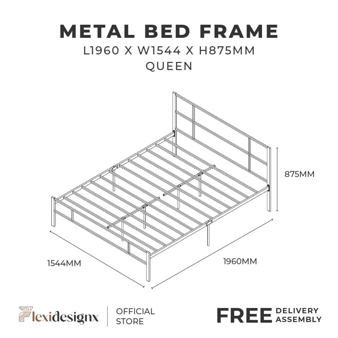 Single / Queen metal bed Frame, Furniture & Home Living, Furniture, Bed