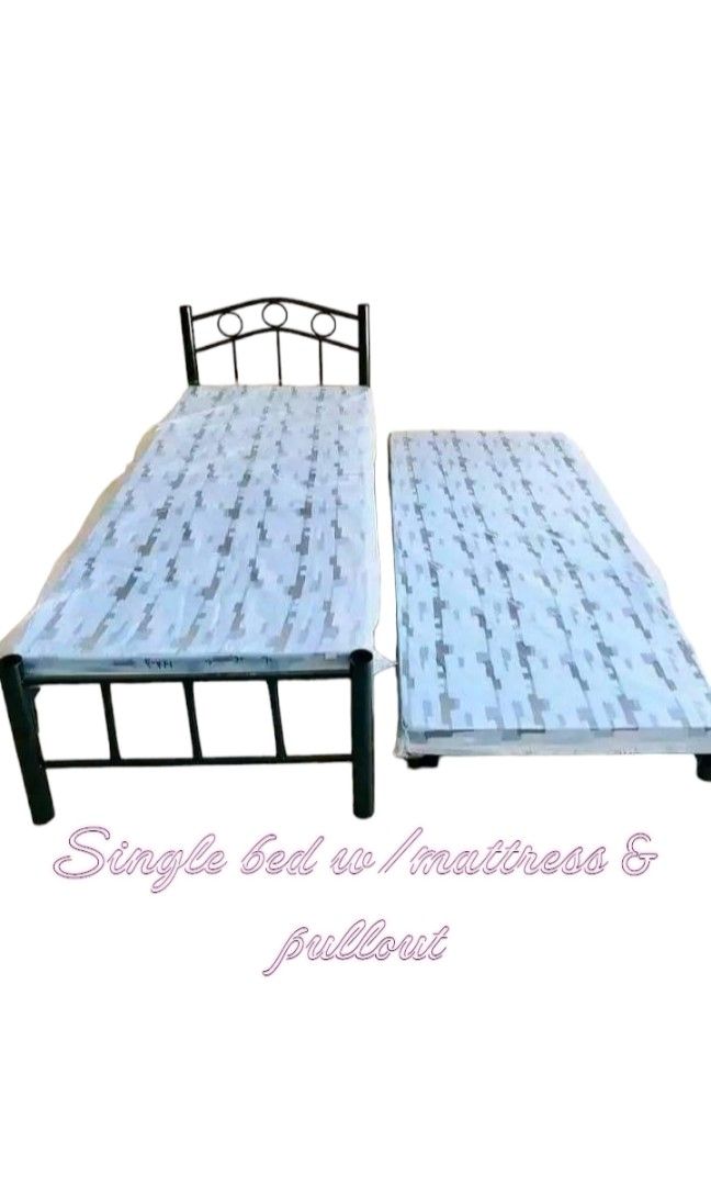 Single bed and pullout with uratex foam (Category: Bed Frames & Mattresses) located in Manila. Submitted by jhengsellav (Listing ID 1237530530, Image 1). Description: CASH ON DELIVERY 🚚 ADD ON SHIPPING FEE DIPENDS LOCATION! ✅ HEAVY DUTY ✅GOOD QUALITY ✅FULL WELDING ✅ AFFORDABLE AND FREE ASSEMBLE!!! PLEASE DERRECT MESSAGE FOR INTERESTED INFO THANK YOU ☺️☺️ CONTACT "09452147521 AVAILABLE DIN FOR VIBER!.