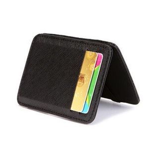 (!)SKK Thin Mini Wallet Men Business PU Leather Magic Wallets Credit Card Holder