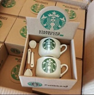 Starbucks coffee cup 2 cup+ 2 sendok