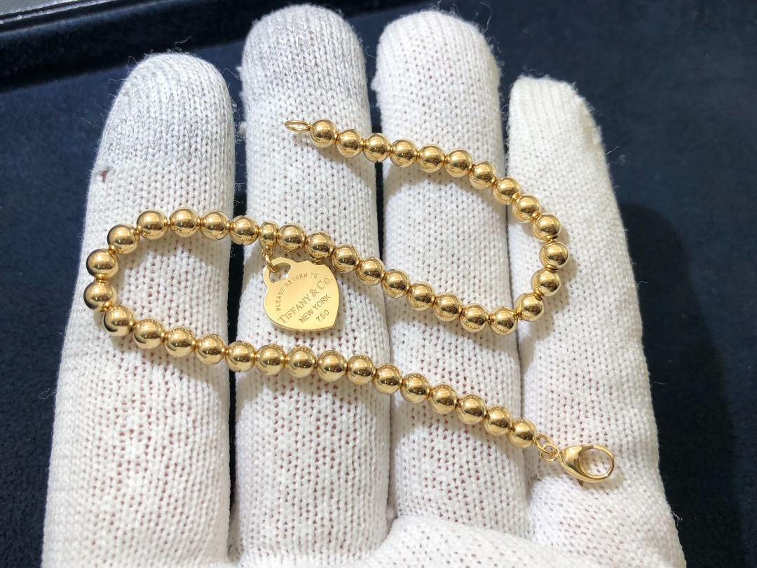Return to tiffany bead bracelet gold sale