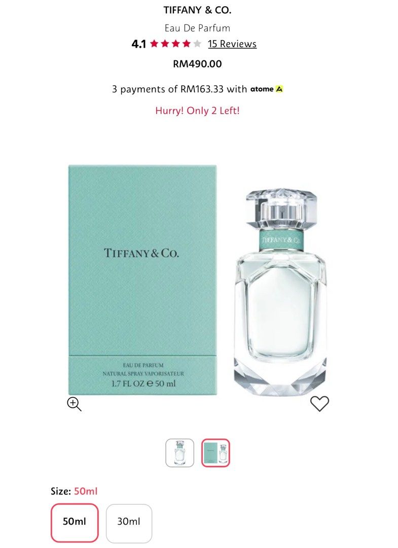 Debenhams tiffany sales perfume