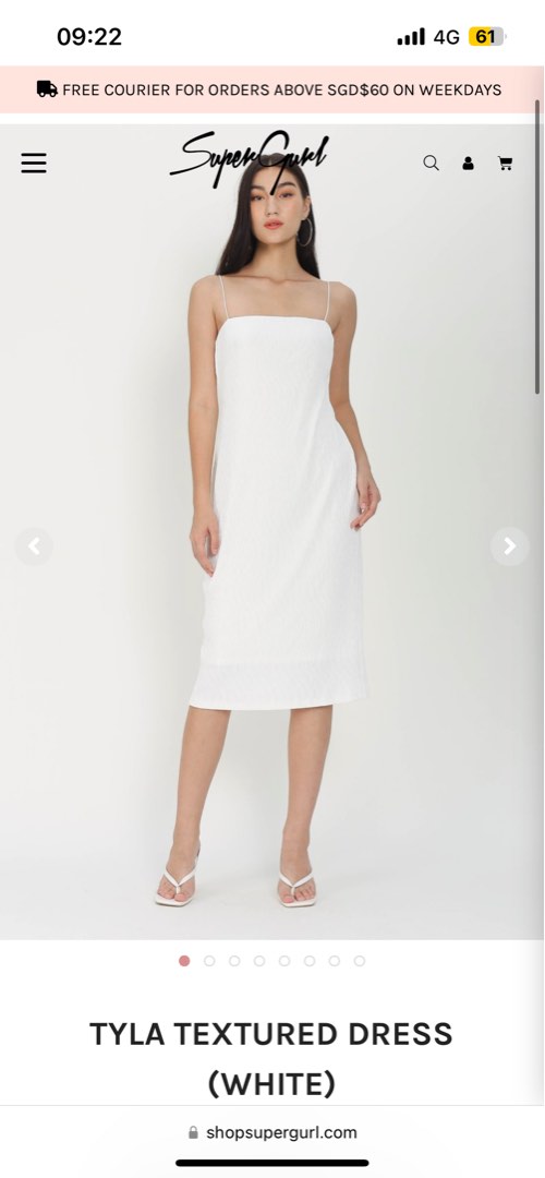 TYLA TEXTURED DRESS (WHITE) supergurl, Women's Fashion, Dresses & Sets ...