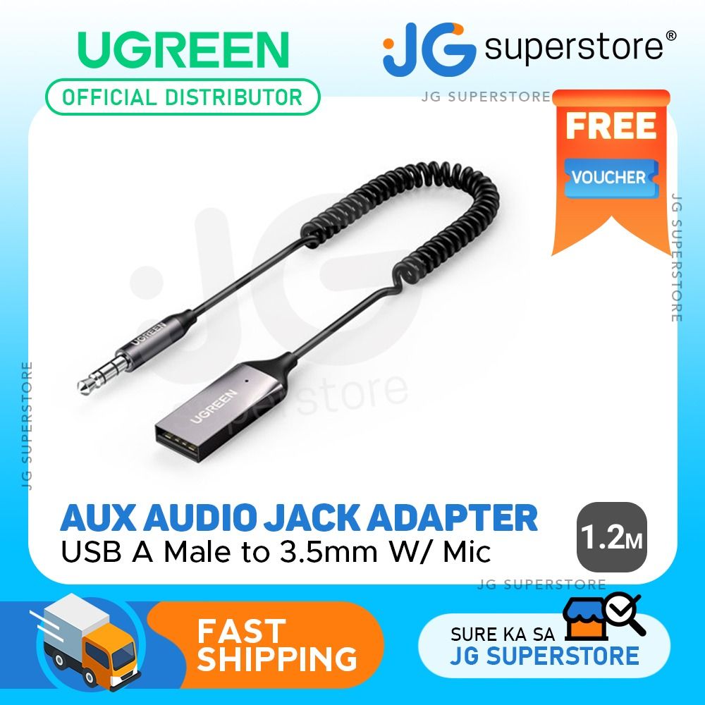 UGREEN USB A Male to 3.5mm Jack Audio Bluetooth Receiver with