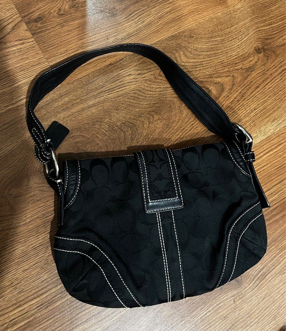 Vintage Black Coach Shoulder bag with Buckle Authentic