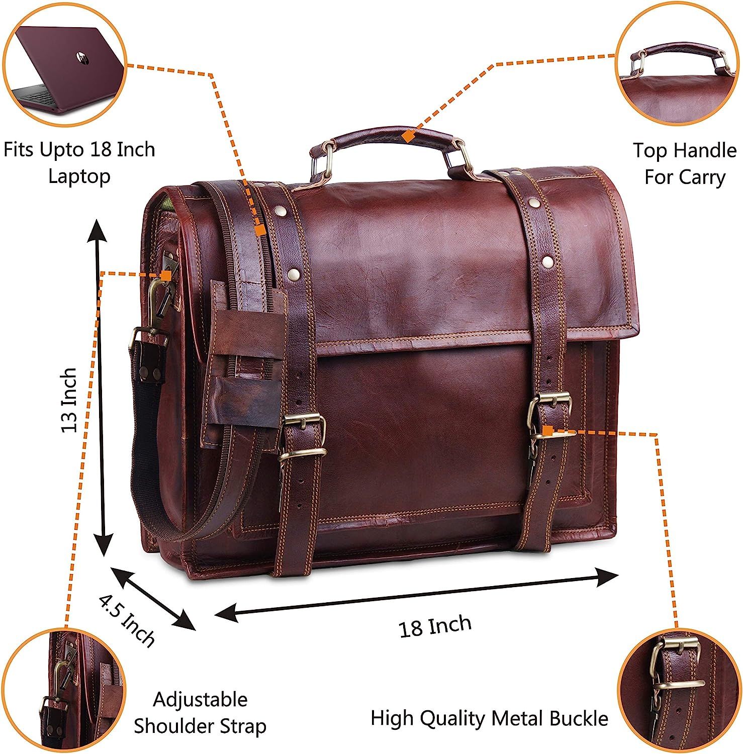 18 leather clearance laptop bag