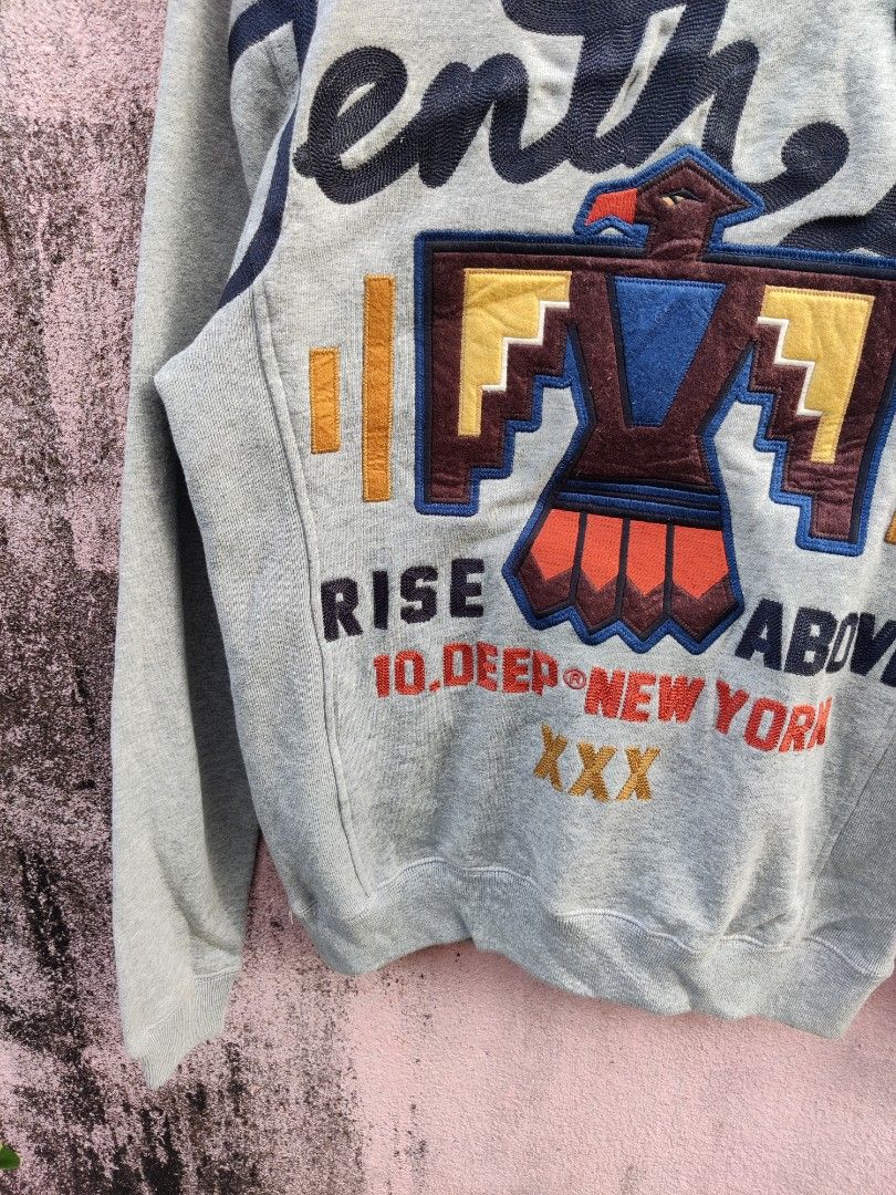 Vintage Rare 10 Deep Rise Above New York Pocket Sweatshirt Men s