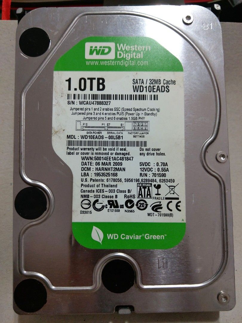Western digital caviar best sale green 1tb