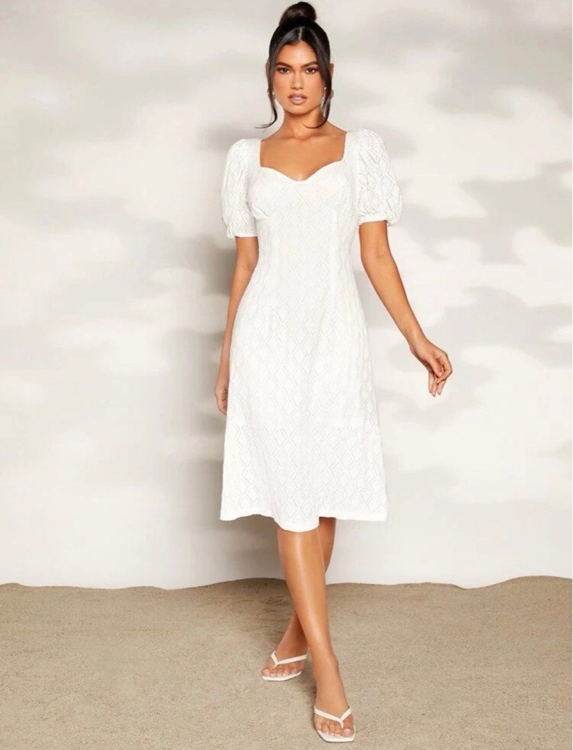 White midi sales dress formal