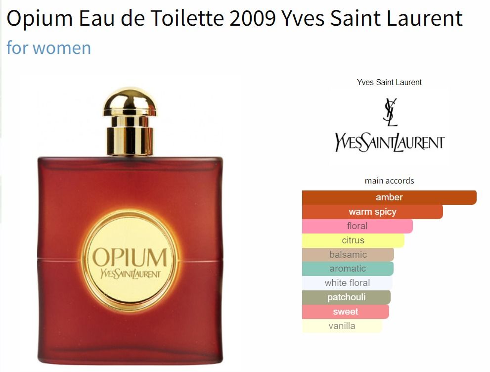 YSL Opium EDT 2009 Edition Beauty Personal Care Fragrance