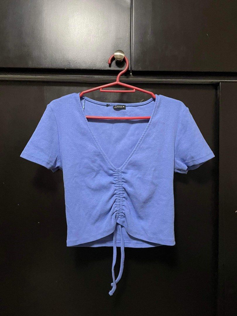 Drawstring crop top zara clearance