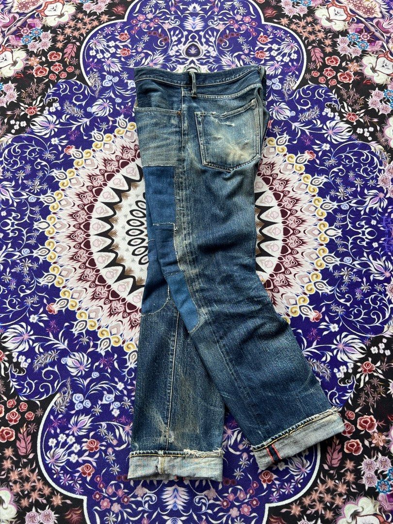 Buy Custom Hippie Boho Denim Patchwork Jeans Made to Order Recycled Retro  Distressed Jeans Music Festival Online in India - Etsy