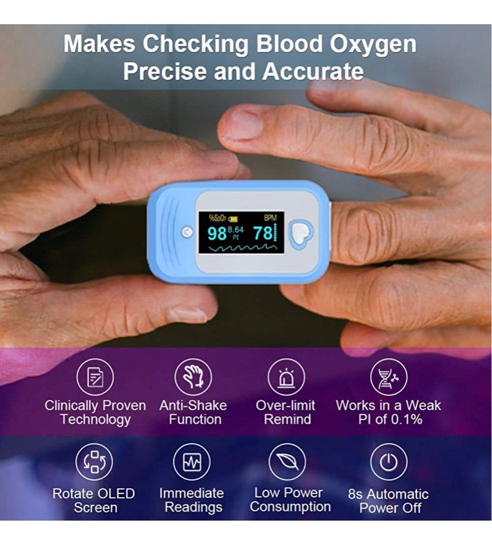 (3957) Pulse Oximeter, MED LINKET AM801 5 in 1 Oxygen Saturation
