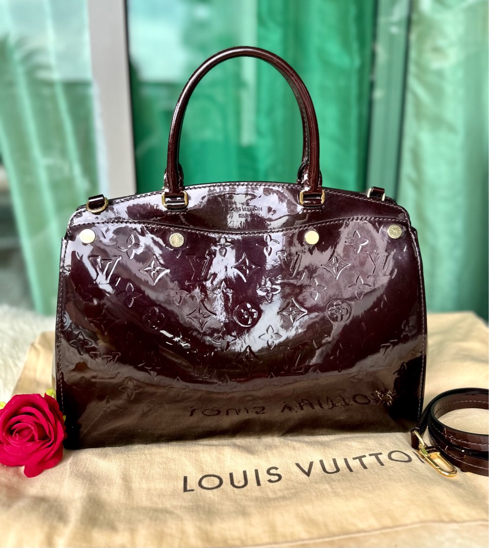 NEW 100% Auth Louis Vuitton Vernis Brea MM NM Amarante bag with