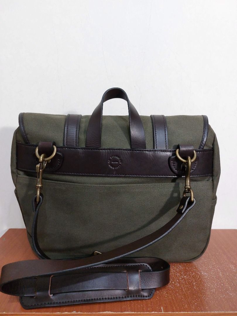 美國製Filson Field Bag 真皮帆布野戰包馬鞍包側背包斜背包, 名牌精品