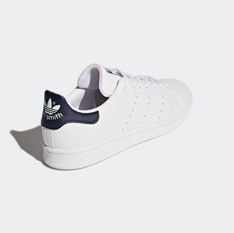 White and navy blue stan smiths hotsell