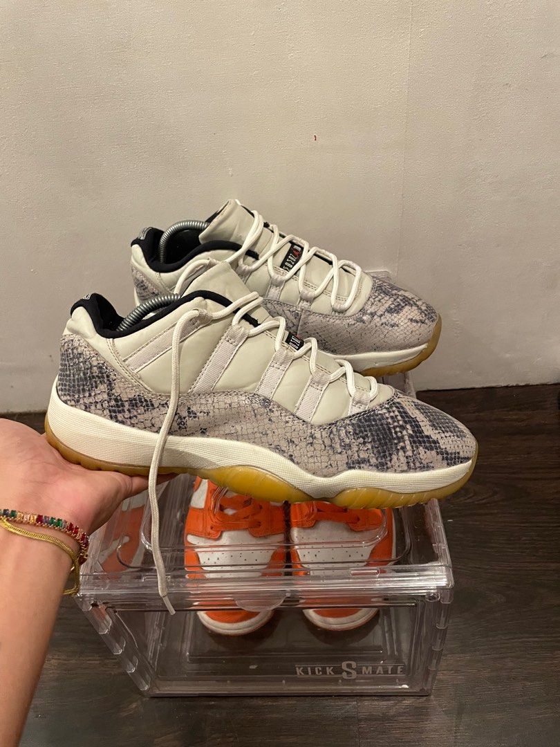 Jordan retro 11 low le light bone snakeskin cheap