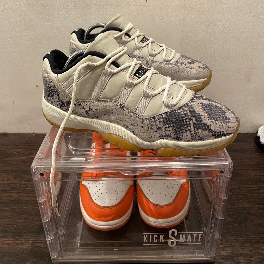 Nike air jordan xi retro low le top snakeskin - light bone