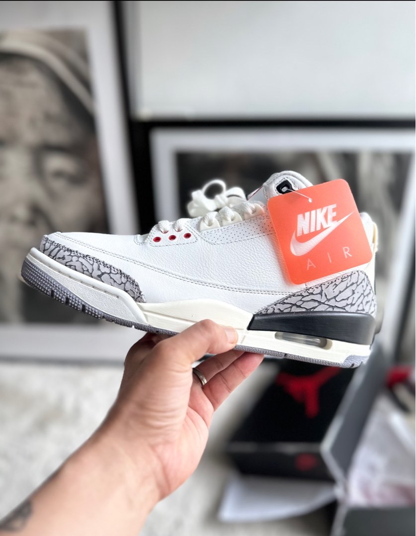 jordan 3 white and silver