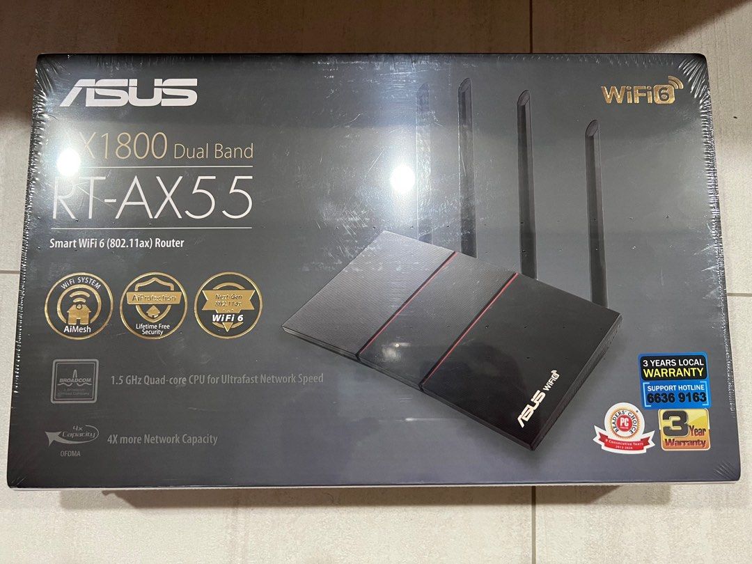 ASUS AX 1800 RT AX55 with warranty, Computers & Tech, Parts