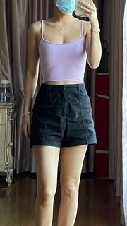 Bershka purple sando top sleeveless croptop