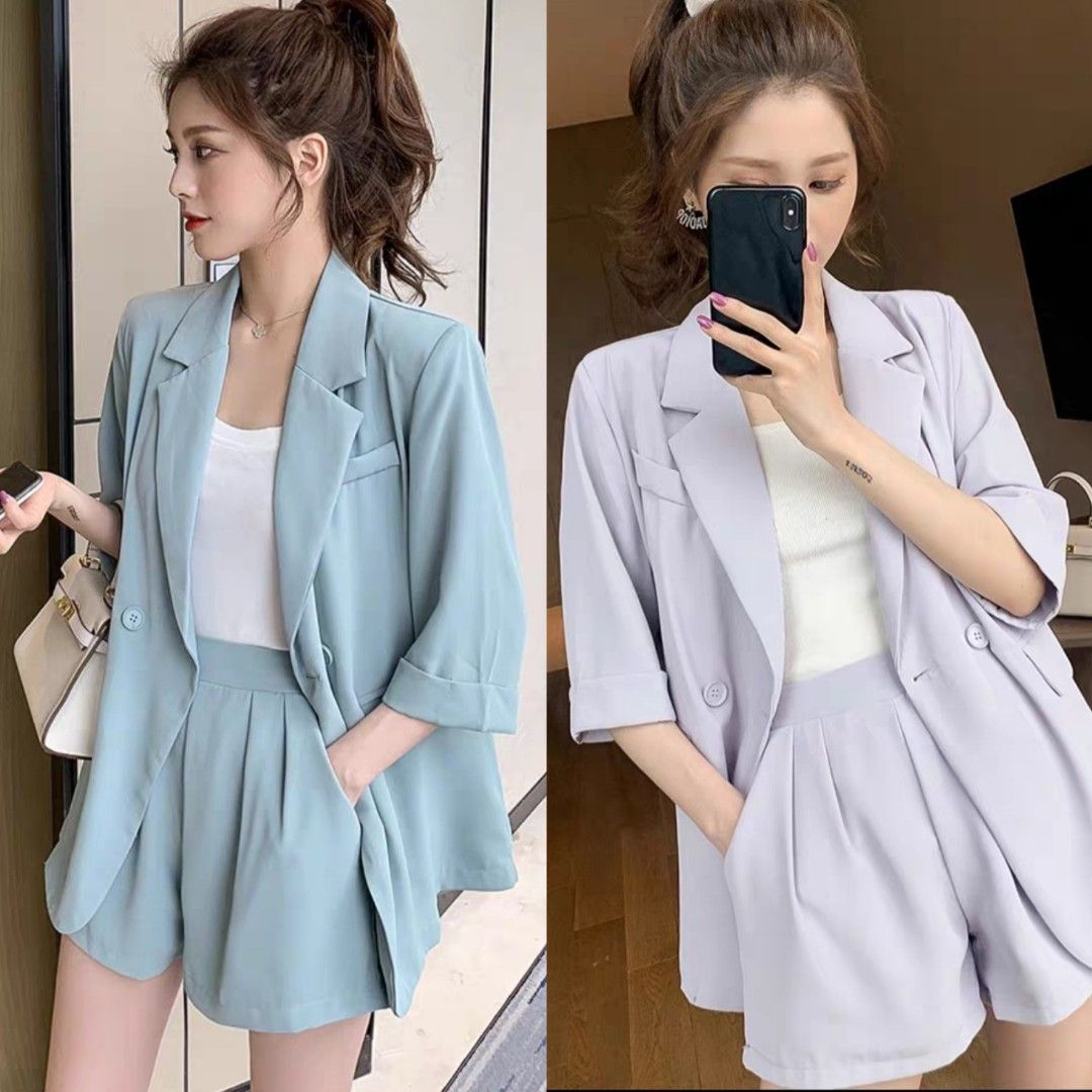 Contemporary Summer Blazer 3Pcs Coord Set