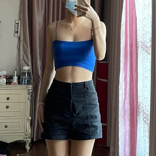 Blue sleeveless croptop sando