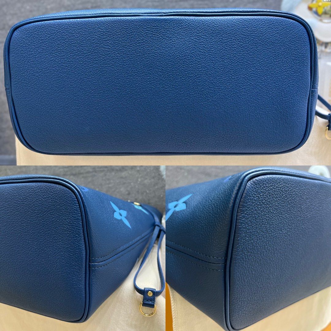 ✰BN below RP ✰Louis Vuitton Neverfull MM Gradient Blue Empreinte Monogram  Leather Bag