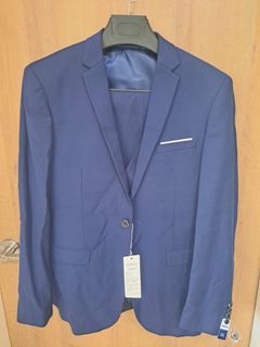 BN Formal Dark Blue Blazer Jacket Vest Pants Set Formal Dinner Evening Events