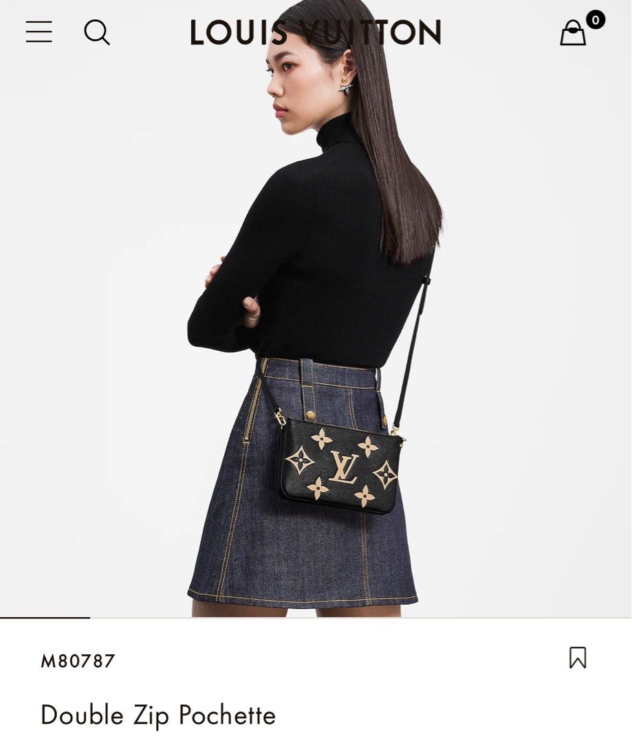 Double zip on sale pochette black