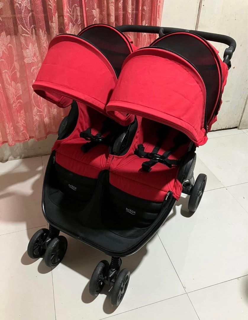 Britax 2017 b agile double stroller red top