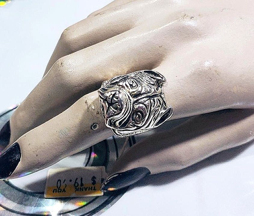 Mens gold bulldog ring online