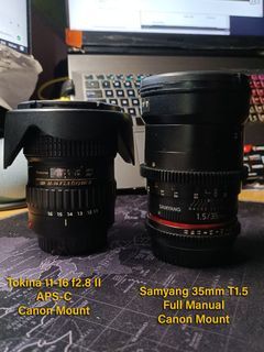 Canon Lenses (Samyang 35mm T1.5 | Tokina 11-16 f2.8 II)