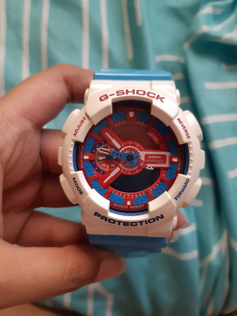 Casio Men s Original G Shock GA 110AC Red White and Blue