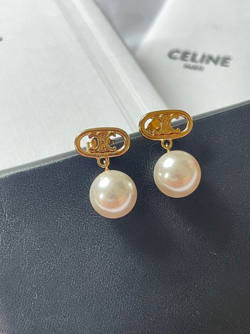 Celine baroque pearl earrings top