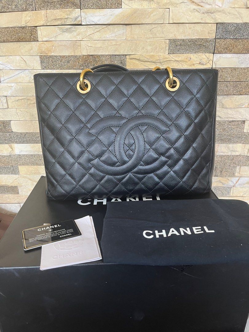 Chanel black caviar GST GHW Luxury Bags Wallets on Carousell
