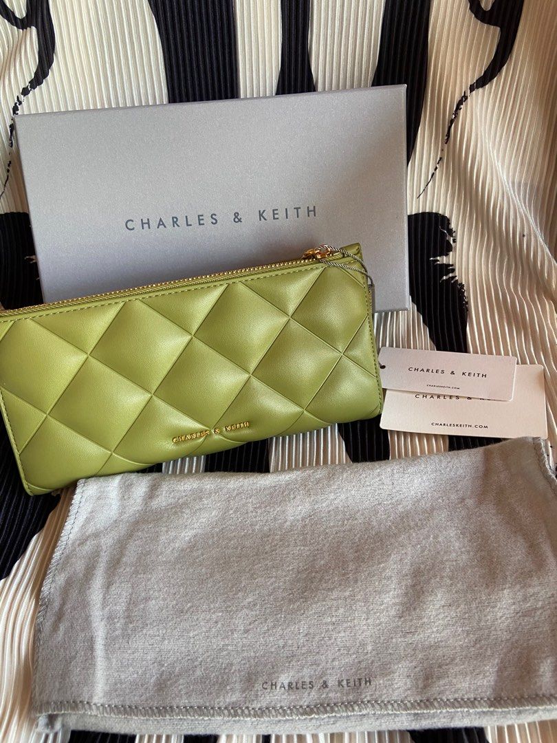 Black Danika Quilted Long Wallet | CHARLES & KEITH
