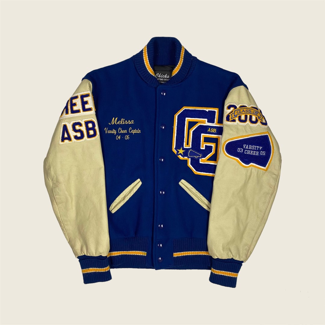 Chicks' Sporting Goods Letterman Multipatch Wool Leather Varsity Jacket