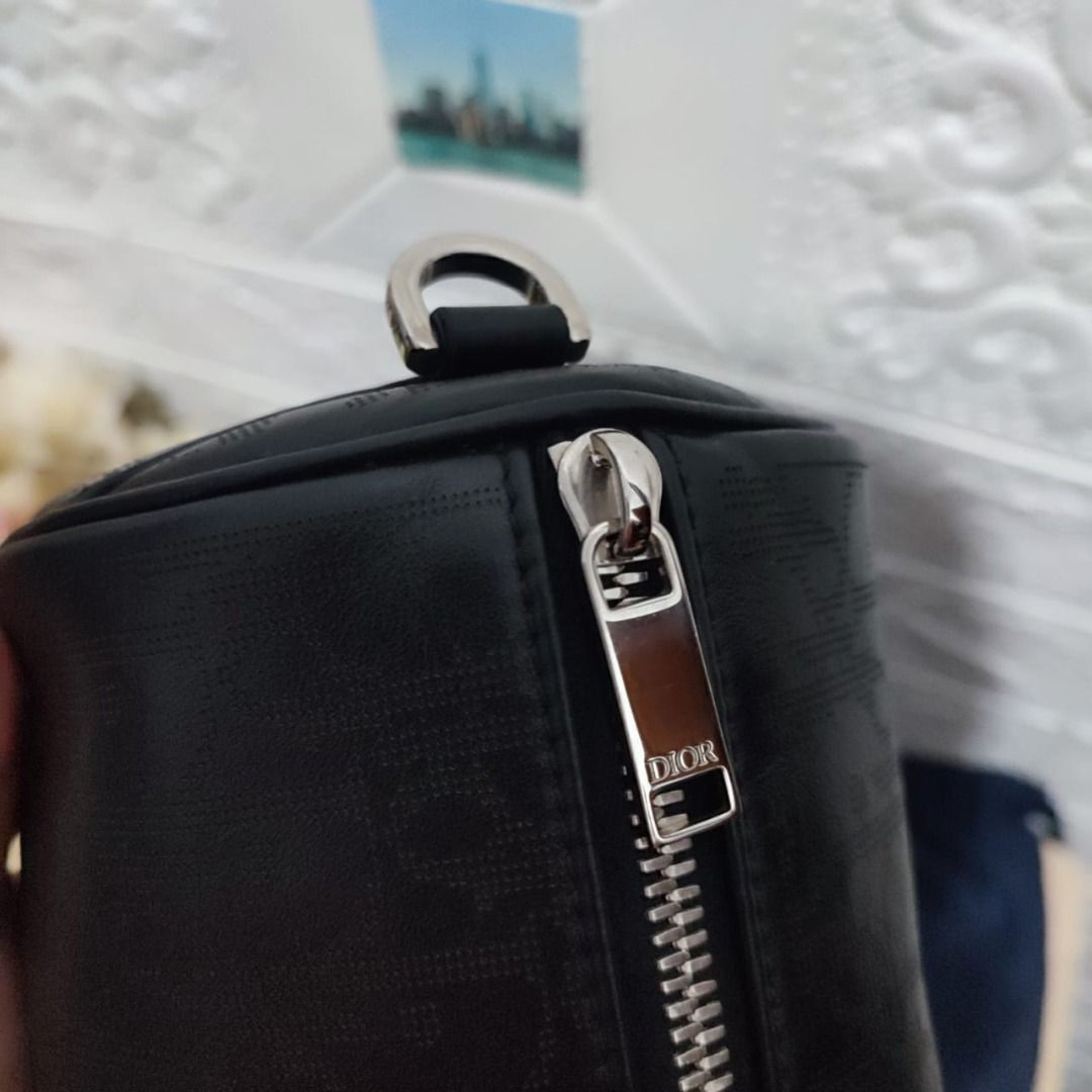 Christian Dior Roller Messenger Bag Oblique Galaxy Leather Black