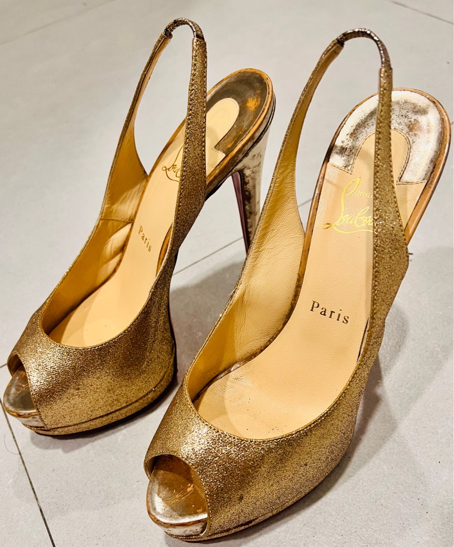 Gold louboutin pumps best sale