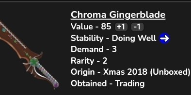 I want ginger blade so im offering a bio blade and 10 xbox knifes same value  btw ginger blade me fav godly : r/MurderMystery2
