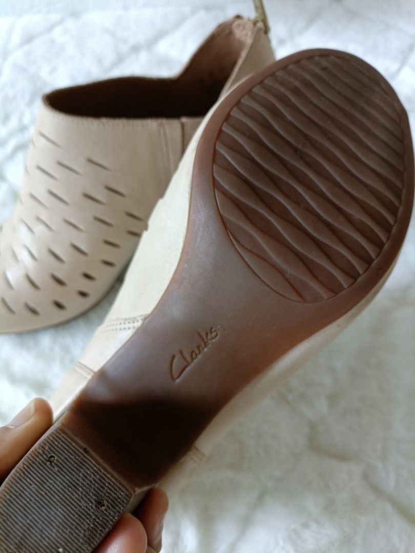 Clarks Okena Posh Leather Zip Casual Peep Toe Women s Fashion