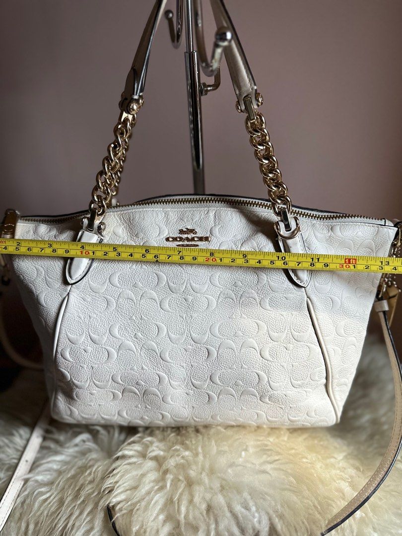 COACH Ava Chain Tote in Signature Embossed Pebbled Leather 