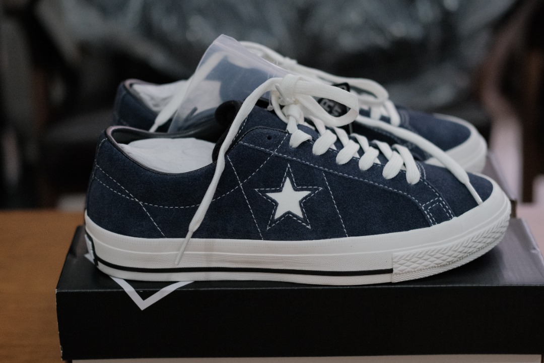 Converse Navy Blue Suede One Star Golf Shoes Mens 6.5 Womens 7.5