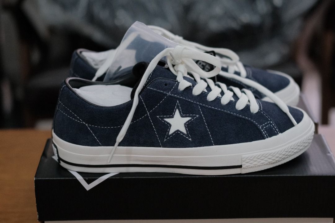 Converse Navy Blue Suede One Star Golf Shoes Mens 6.5 Womens 7.5